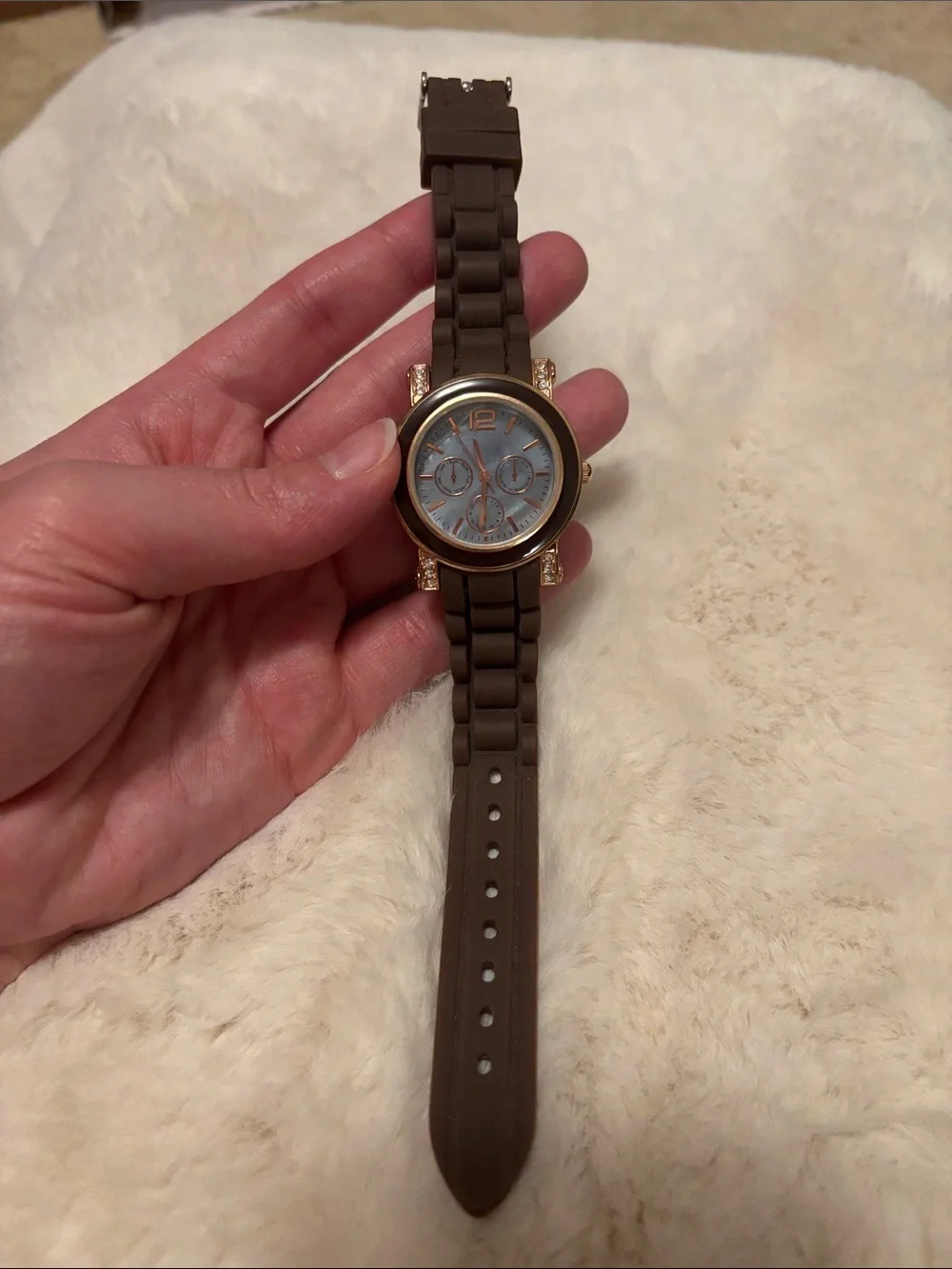 Brown Silicone Strap Watch - Unbranded
